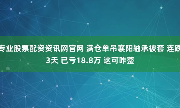 专业股票配资资讯网官网 满仓单吊襄阳轴承被套 连跌3天 已亏18.8万 这可咋整