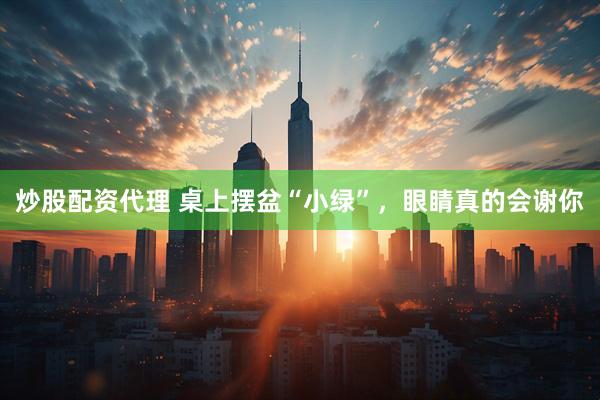 炒股配资代理 桌上摆盆“小绿”，眼睛真的会谢你